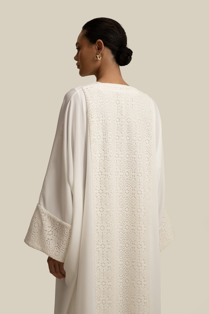 Earth Woven White Abaya