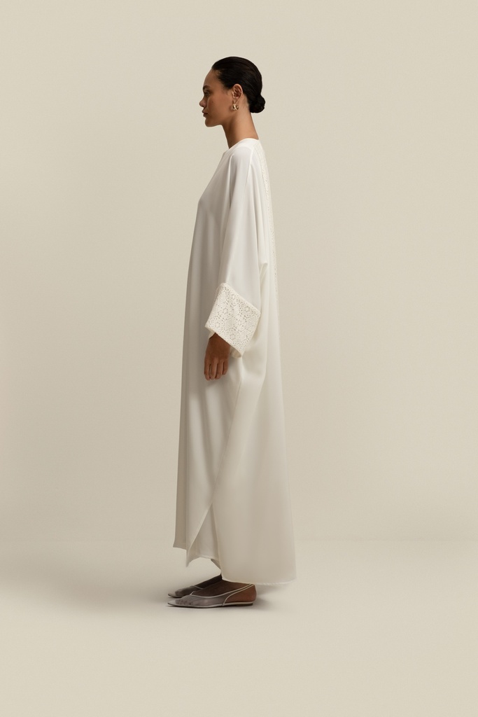 Earth Woven White Abaya