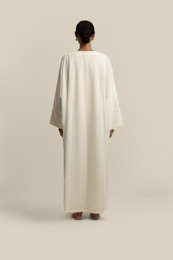 Earth Woven White Abaya